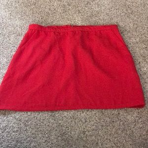 Red mini skirt